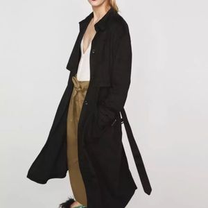 Black Zara Suede Lightweight Trench